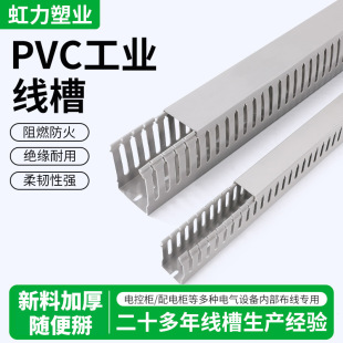 Hongli Industrial Cable Management Pvc Gray Plastic Cable Trough Wiring Trough Surface-Mounted Wire Trough Flame Retardant Routing Magical