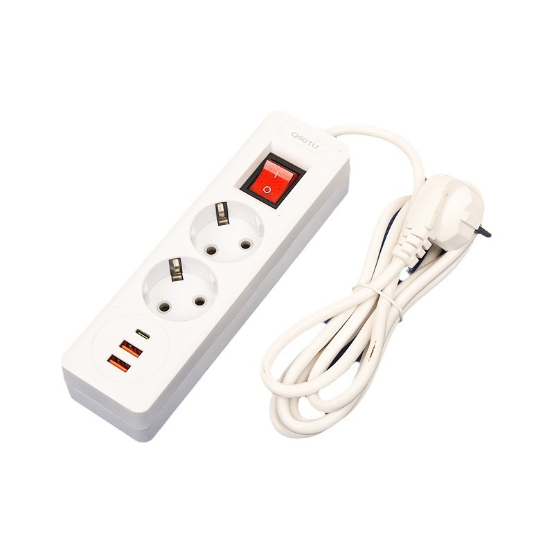 2USB + 1PD estilo europeo agujero estándar europeo enchufe de comercio exterior europeo enchufe de carga de teléfonos inteligentes bolsa neutra