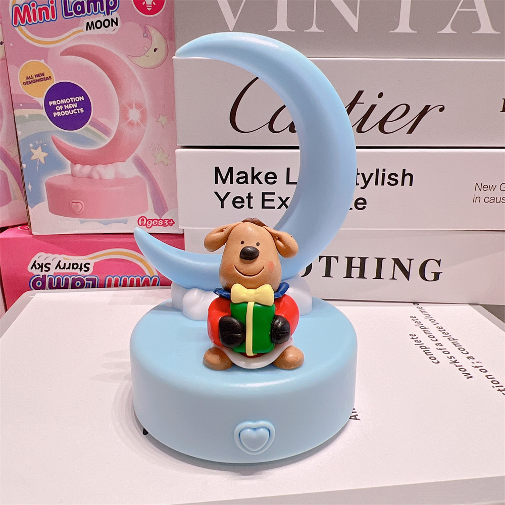 폴리머 클레이 영양 초승달 램프 블루