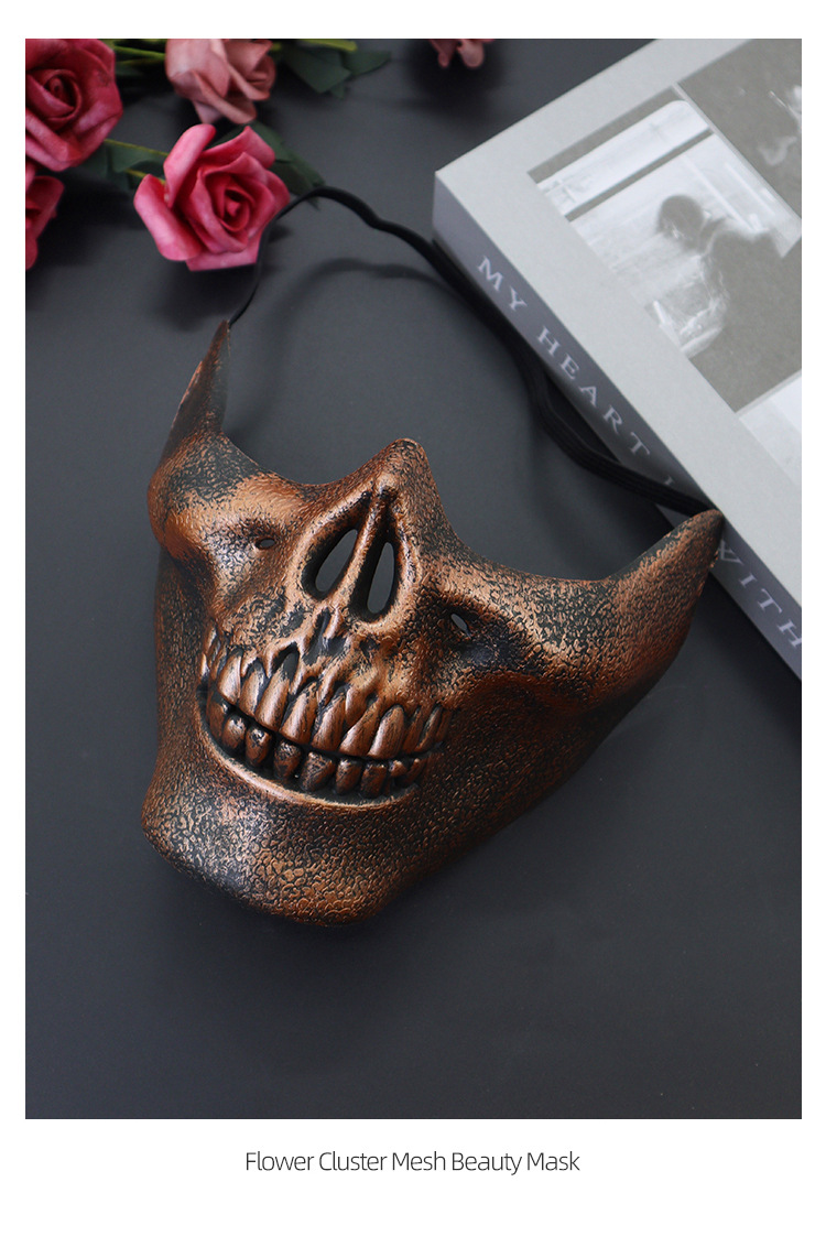 Maschera da campo di Halloween, maschera da teschio, protezione completa del viso, maschera horror, festa di ballo_voghion.com