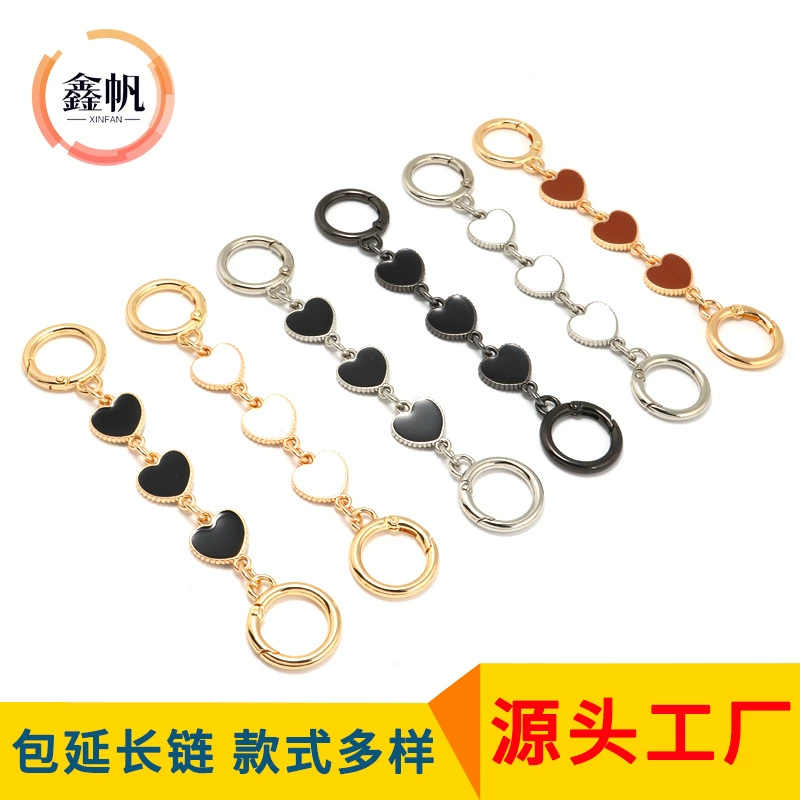 Bag, long chain, metal changeable straps on chain