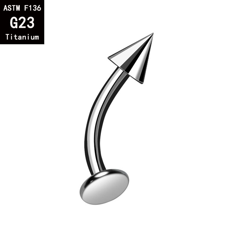 G23 Titanium Pointed Cone Flat Bottom Tiger Tooth Nail Lip Labret Stud F136 Alloy Devil Nail Ear Bone Eyebrow Piercing Jewelry detail image 4