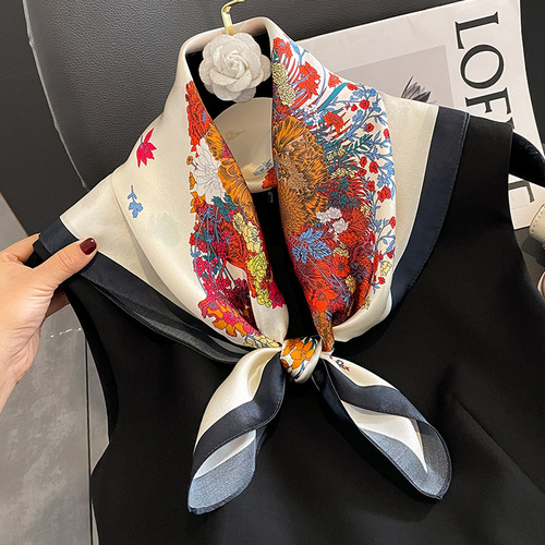 Fashion spring and autumn new temperament small square scarf 70 mulberry silk scarf decorative scarf warm neck scarf shawl silk scarf