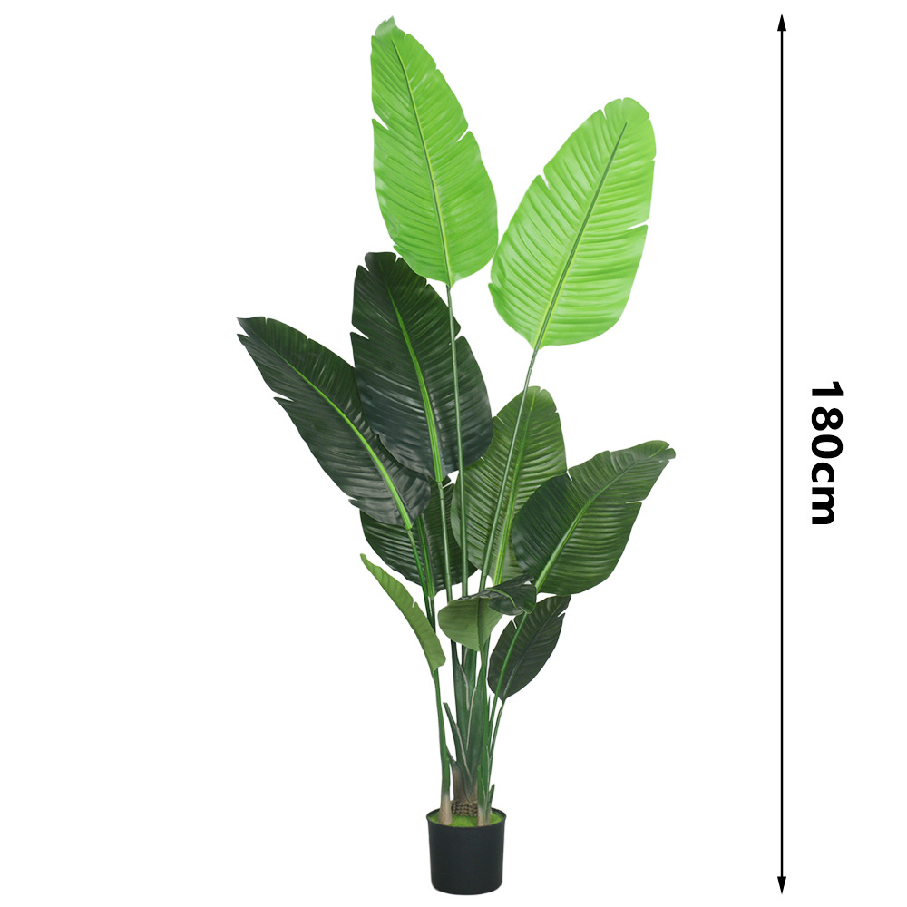 Plantas verdes artificiales transfronterizas, palmera bananera grande de viajero, plantas en maceta con un toque de alta gama, plantas artificiales simuladas, plantas verdes artificiales al por mayor.