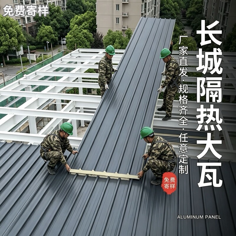 Aluminum Alloy Roof Tiles, Double-Layer Concave-Convex Great Wall Panels, Heat-Insulating and Sound-Insulating Aluminum Tiles, Factory Rain Shelters, Sunroom Roof Tiles
