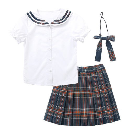 Green plaid England style  performance school uniforms for kids boys kindergarten graduation photos shooting performance skirts choir outfits 