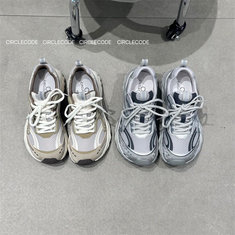 IG Laixini 本革メッシュダッドシューズ女性用 2025 新しい厚底軽量多用途スポーツシューズカレッジジョギングシューズ|undefined