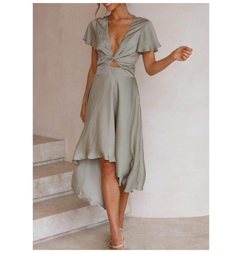 summer women s deep V-neck irregular dress nihaostyles wholesale clothing NSJRM81953