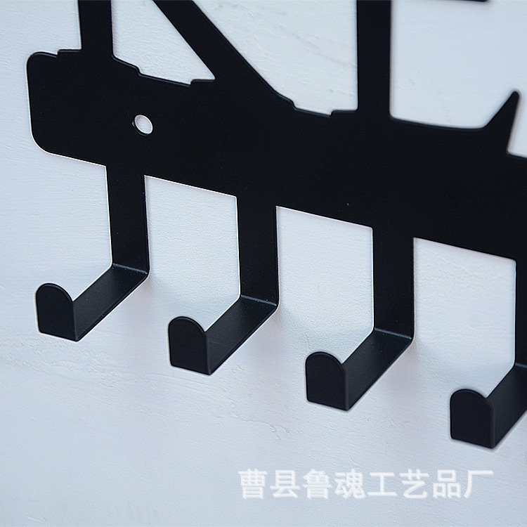 Estante de hierro transfronterizo Estante de gancho clave de pared Llaves inglesas Abrigo de hierro y gancho de sombrero Gancho clave de hierro