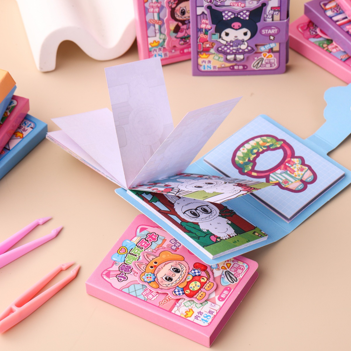 Pegatinas Bean este dibujo animado infantil lindo trajes pintados pequeña nariz pegatinas de uñas conjunto de chicas decoración pegatinas