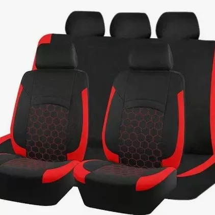 Cross-Border Temu Amazon Mexico Bracket Football Style Hexagonal Universal Five-Seater Car Fabric Seat Cover