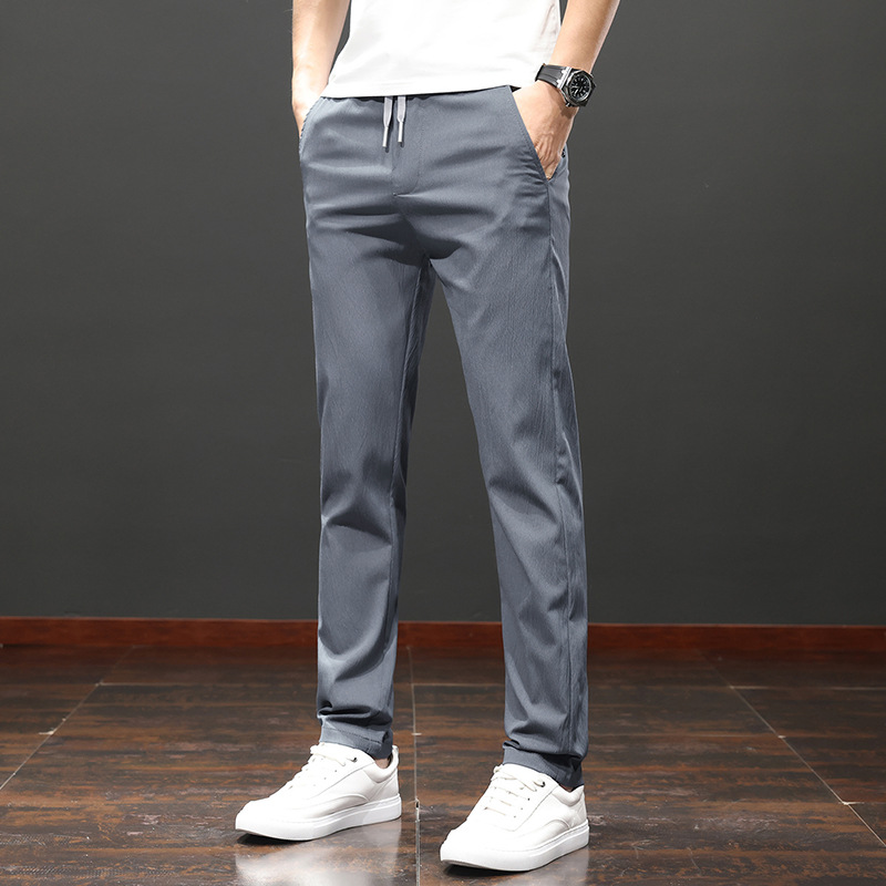 Herren Freizeithose Slim Fit Elastisch Knitterfrei Gerades Bein_voghion.com