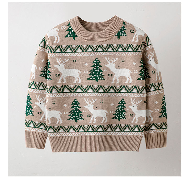 Autumn Winter Boys And Girls Baby Christmas Moose Sweater Children's Pullover Knitwear For Children_voghion.com
