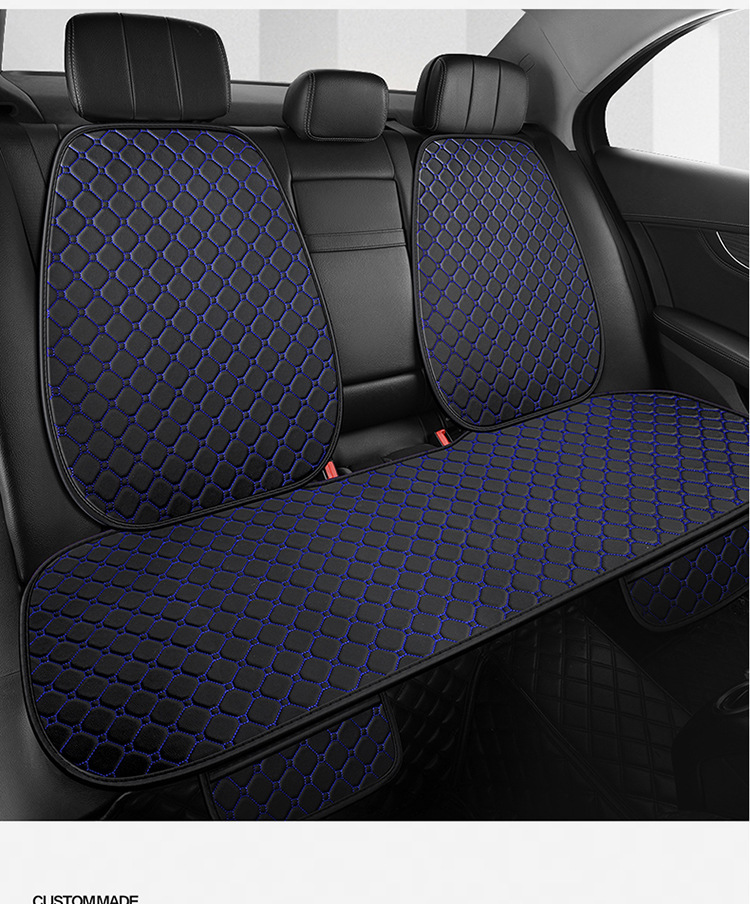 Car seat cushion nano-leather quilted embroidered diamond five-seat universal seat cushion three-piece single four-season cushion manufacturers wholesale