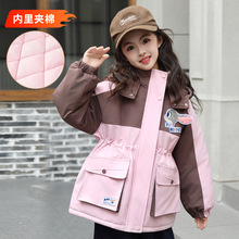 朱迪女童冬款加绒外套儿童棉服中长款宝宝加厚外套洋气棉衣保暖
