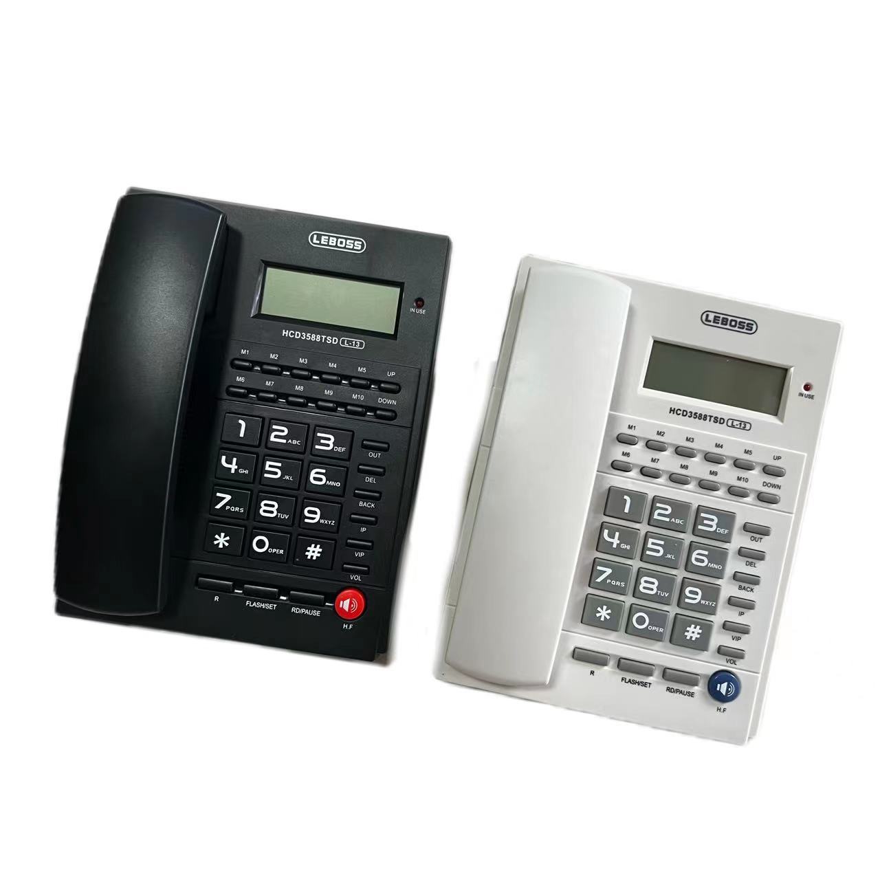 LEBOSS L-13厂家直供外贸跨境英文电话机来电显示商务电话机