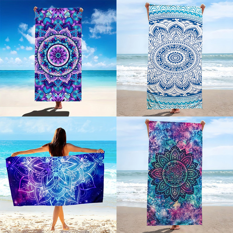 European and American Cross-Border Jit Dropshipping Indian Mandala Beach Towel Amazon Hot-Selling Microfiber Bath Towel Foreign Trade