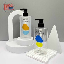 定制椭圆瓶PET300ml洗发水瓶沐浴露瓶塑料瓶分装瓶按压