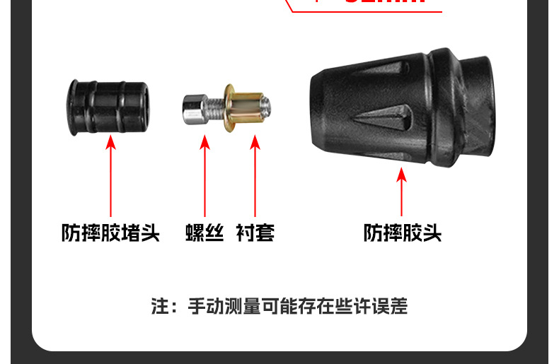 Suitable for Honda Cbf190Tr Bumper Competition Bar Front Bumper Rubber Head Bumper Motorcycle Bumper Modification