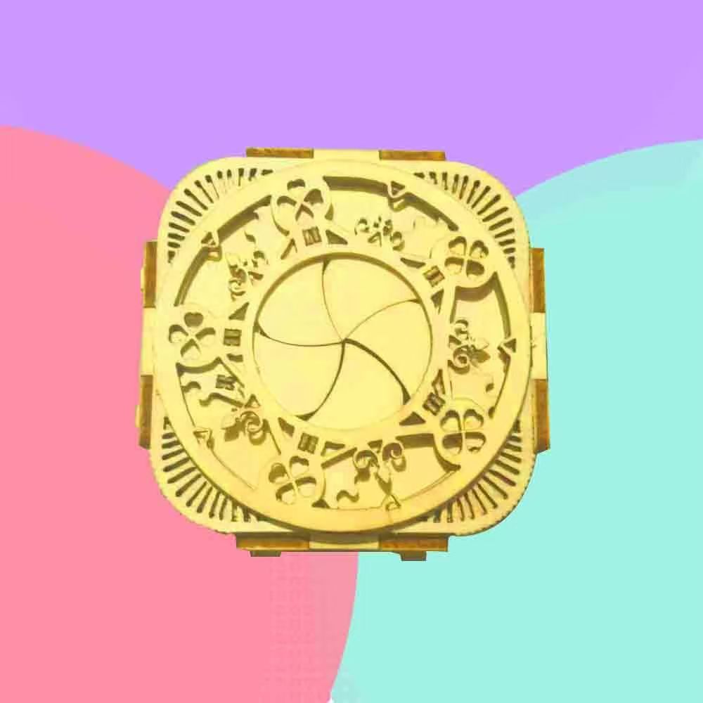 Nueva caja de música 3D con lámpara de madera hecha a mano caja de joyería regalo creativo DIY caja de música al por mayor