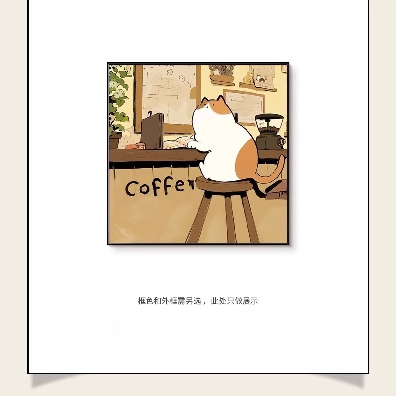 メイラードレトロ漫画レストランダイニングルーム装飾絵画アンティークリビングルーム吊り絵画ニッチカフェ壁画絵画