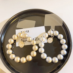 簡約金銀珠珠鏈條少女掛飾手機殼輕奢鑰匙扣通用手機鏈ccd相機鏈