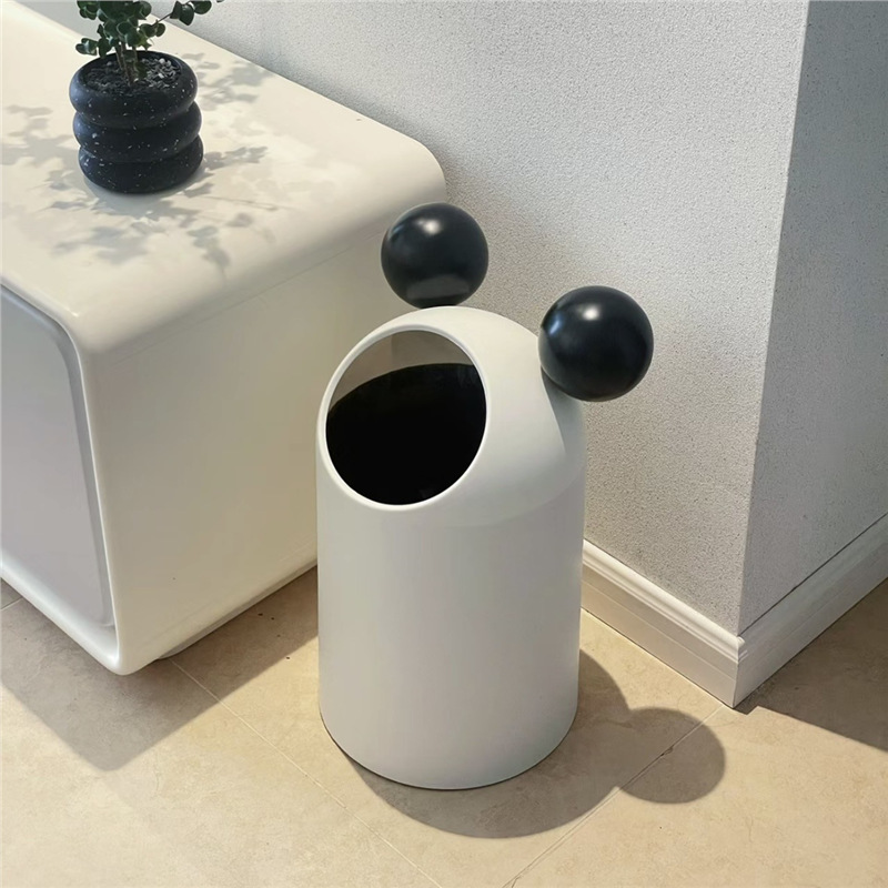 Mickey Cute Trash Can Household Nordic Style Living Room Coverless Bedroom Toilet Toilet Kitchen Office Simple
