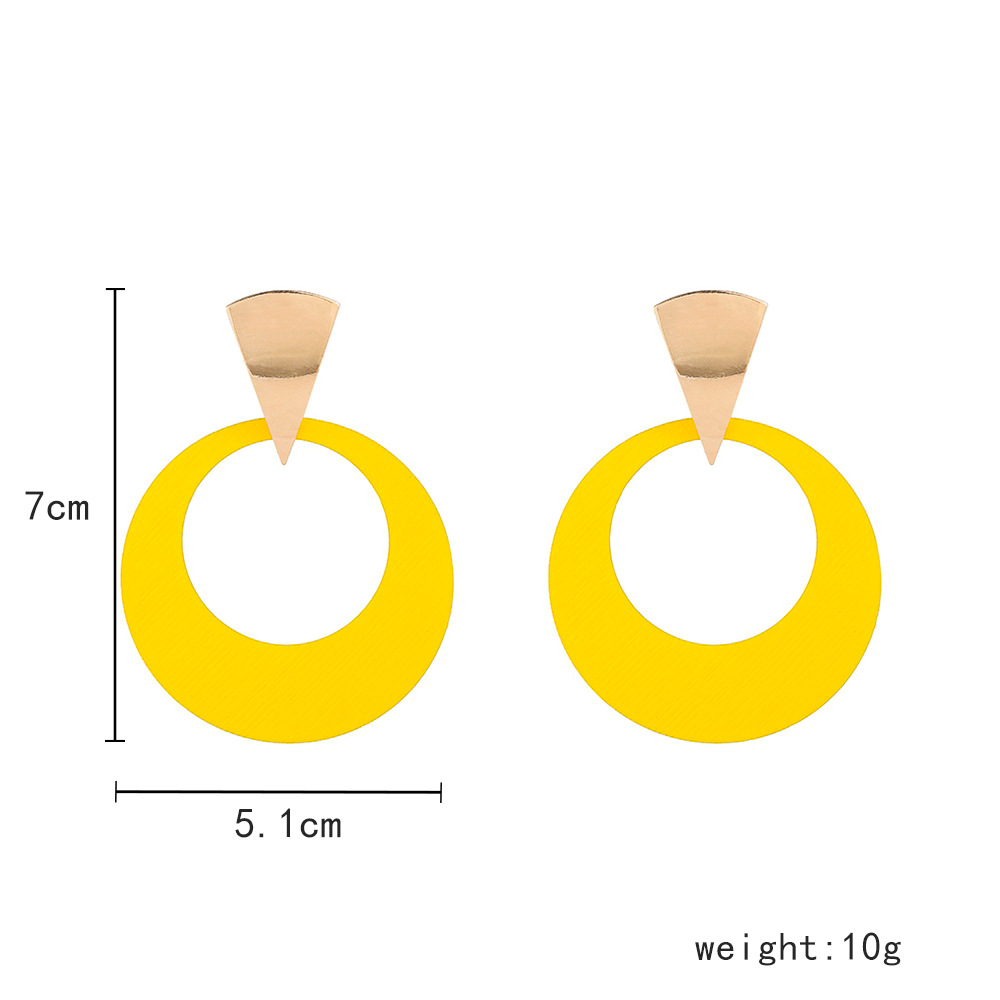 Retro Simple Style Circle Metal Spray Paint Plating Women's Drop Earrings display picture 1