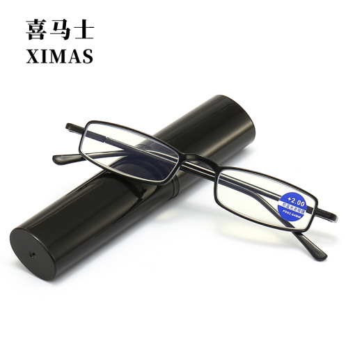 New style old man glasses pen holder type reading glasses light and easy to carry metal narrow edge reading glasses flea market glasses wholesale 