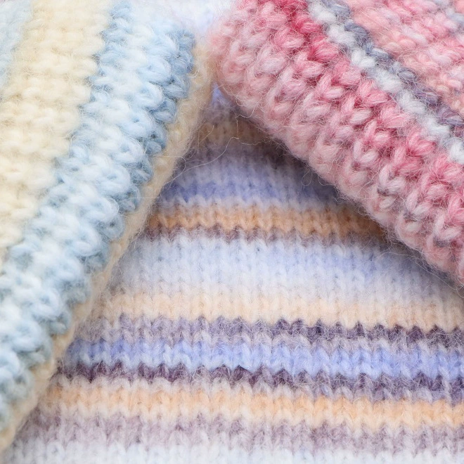Rainbow woven trend knitted hat, internet celebrity, (Physicals)