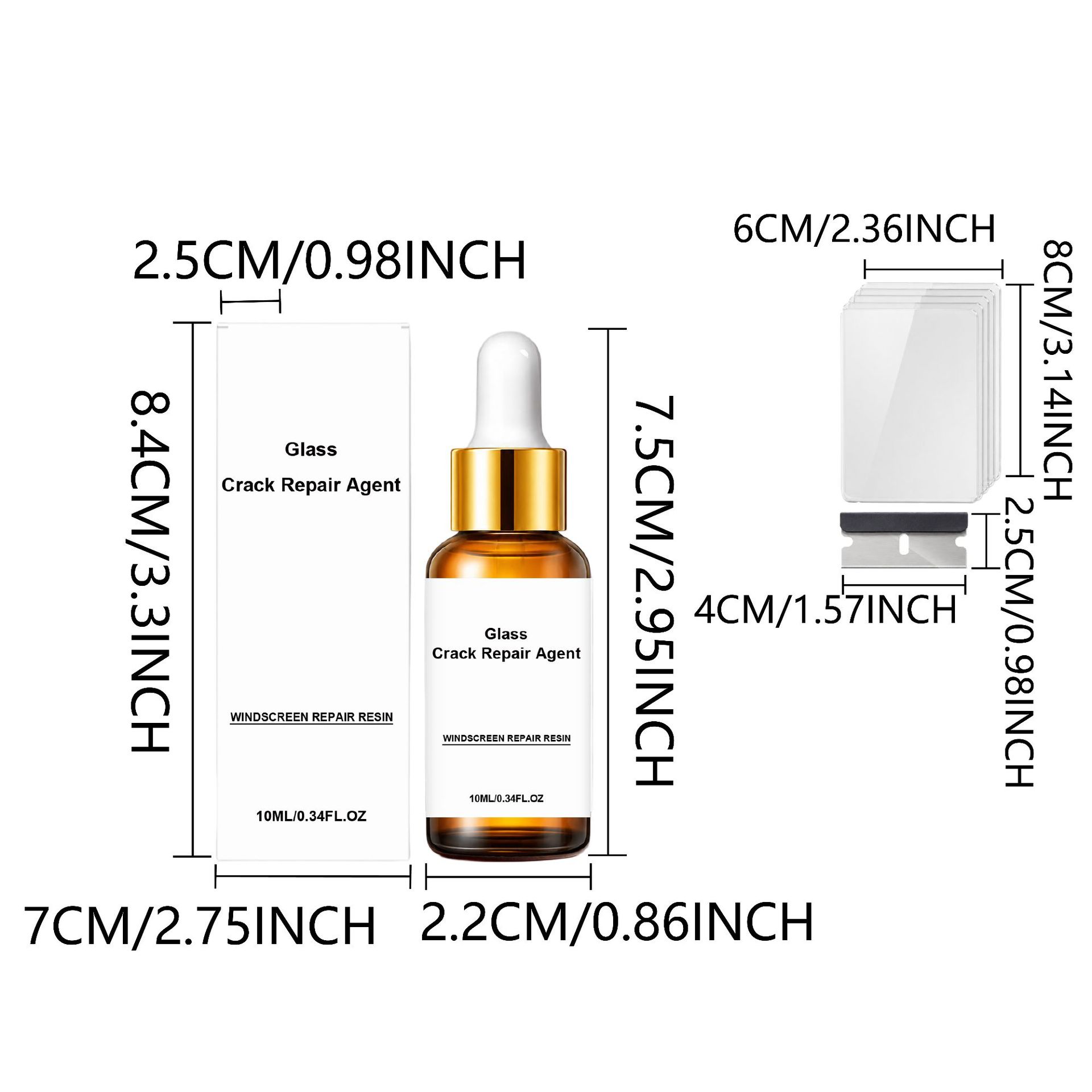 Windshield Care Kit: Multi-functional adhesive repair and care solution for scratches and cracks on car windshields