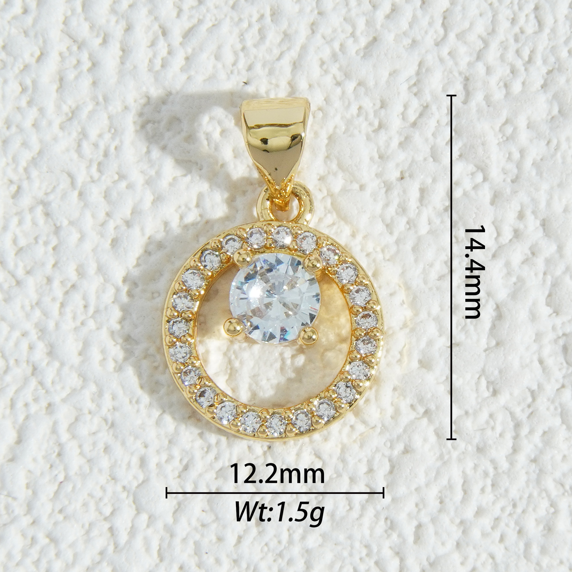 18K oro micro-cristalino accesorios de piedra estrella luna mariposa flores amor colgante DIY collar material pendientes