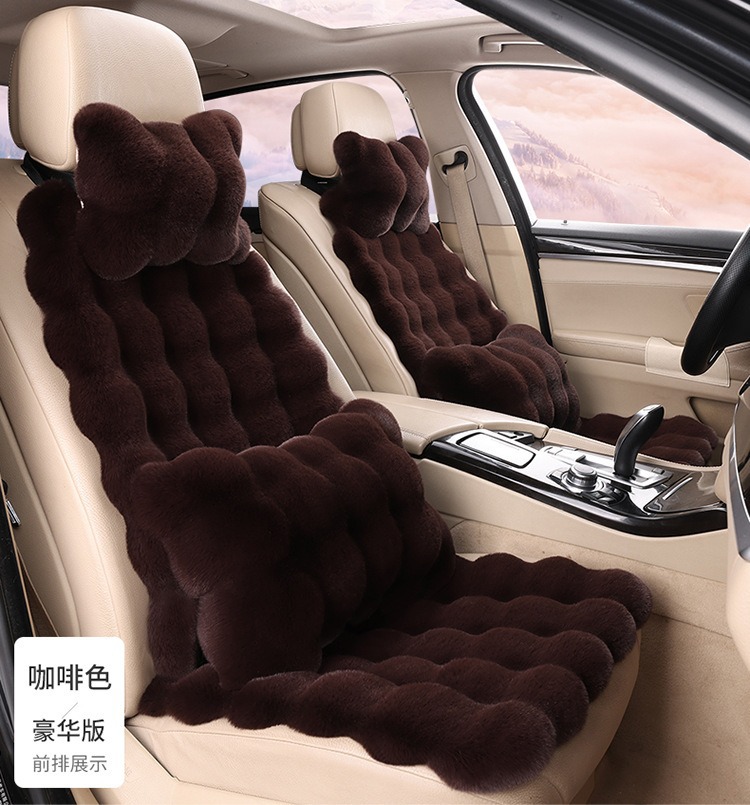 Zongheng Rabbit Fur Plush Car Mat Winter Thickened Plush Seat Cushion Non-Slip Leather Motorcycle Cover New Style Cover Cloth Wholesale