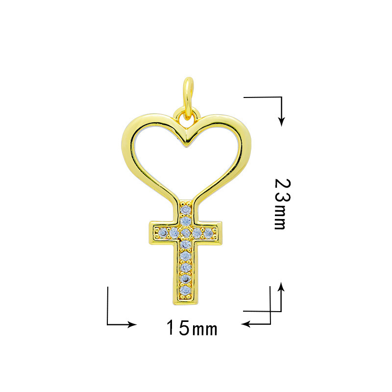 6g Weight Pendant Jewelry Making Type 25*17mm Jewelry Making Size Zircon Inlay Material DIY Jewelry Accessories Classification 1 Piece Quantity Copper Material Cross Pattern Plating Design Simple Style Style 1 Piece 25*17mm Copper Zircon Cross Pendant 11
