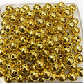 电镀珠金色有孔圆珠直孔4~12mm包包定位珠隔珠DIY串珠配件