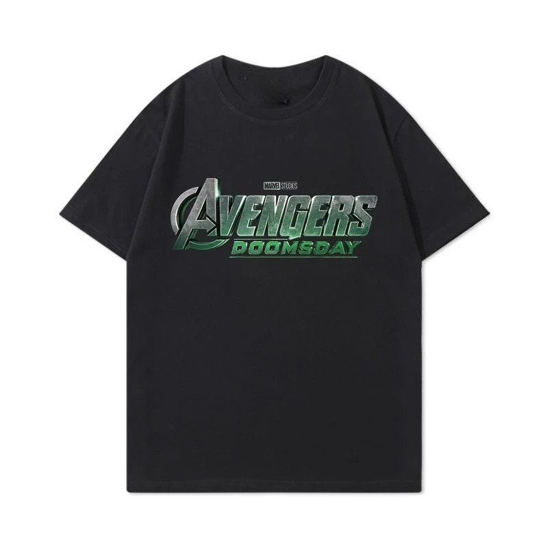 Cross-Border European Size Avengers: Doomsday Letter Printed T-Shirt Marvel Sum