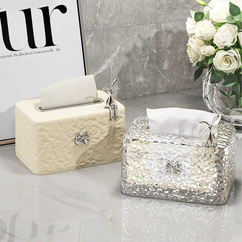 Бумажная коробка с водяным грифом Настольный стол Прозрачная ледниковая полосатая коробка для воды Домашний чайный столик салфетка пластиковая коробка для хранения