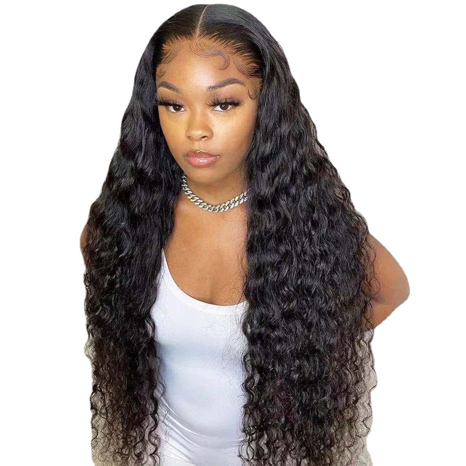 European and American wig women Amazon European and American wig multi-color medium-long curly hair chemical fiber wig headgear