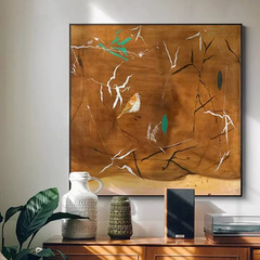 法式中古玄關牆面裝飾畫原木風小鳥客廳餐廳掛畫美式復古臥室壁畫