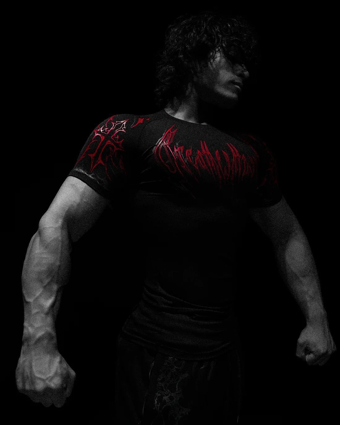 2026 Breathedivinity American Dark Style Sports Fitness Men's T-Shirt Quick-Dry Stretch Tight-Fitting Shirt 008_viptrois.com