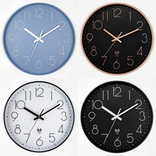 12寸电波钟挂钟自动对时钟表跨境石英钟亚马逊爆款德国日本中国