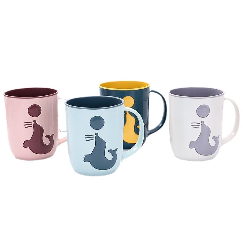 Luz y lujo simple león mar enjuague taza de dibujos animados creativos para el hogar taza de lavado taza de cepillo de dientes de alto valor familiar taza de agua de viaje