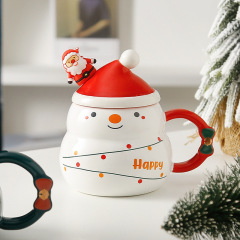 セラミックマグカップクリスマスカップ水カップ北欧風大容量雪だるまクリスマスツリーサンタクロースプレゼントアイデア