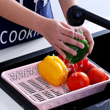【沥水篮三件套】塑料篮子厨房长方形洗菜篮麻辣烫水果蔬筛收纳筐