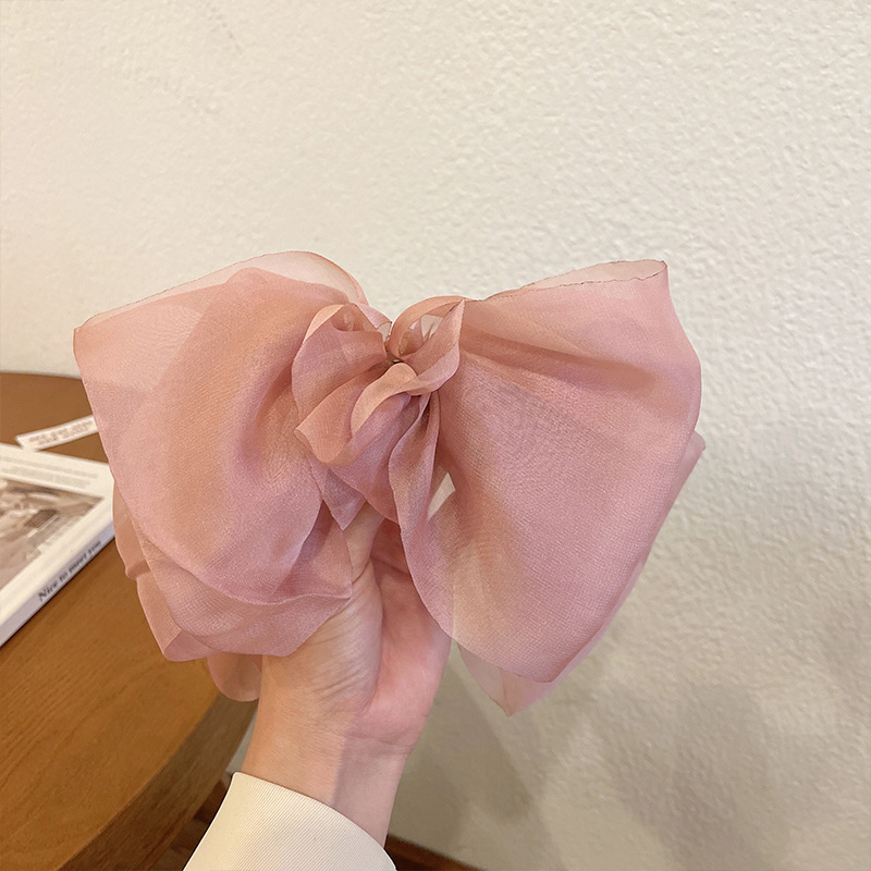 韓国の東大門の超仙の蝶結びのヘアピンのネットの糸の布芸の気質のスプリングは髪飾りの後頭部の飾りを挟みます。|undefined