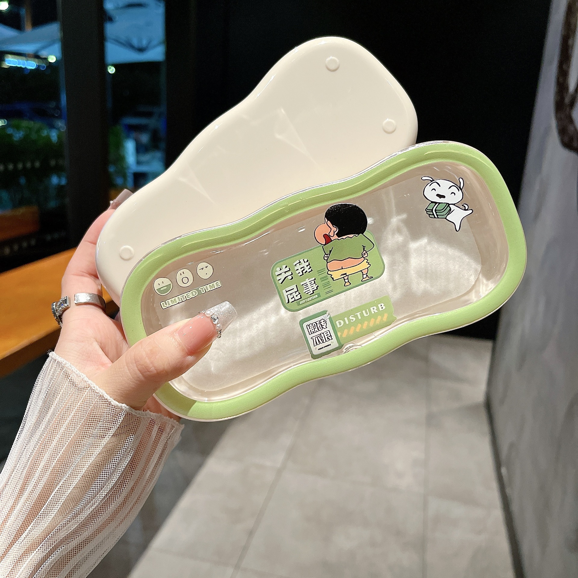 Caja de gafas transparentes de borde de la nube, alta sensación de almacenamiento portátil, niños, niños, niños, estudiantes, lindos, caja de gafas al por mayor