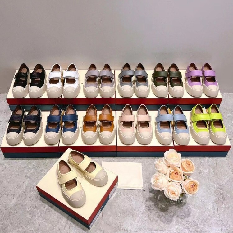 Zhao Lusi Same Style Big-toe Shoes Women's Thick-soled Single-layer Shoes Mary Jane Velcro Casual Canvas Shoes Fashionable Small Leather Shoes