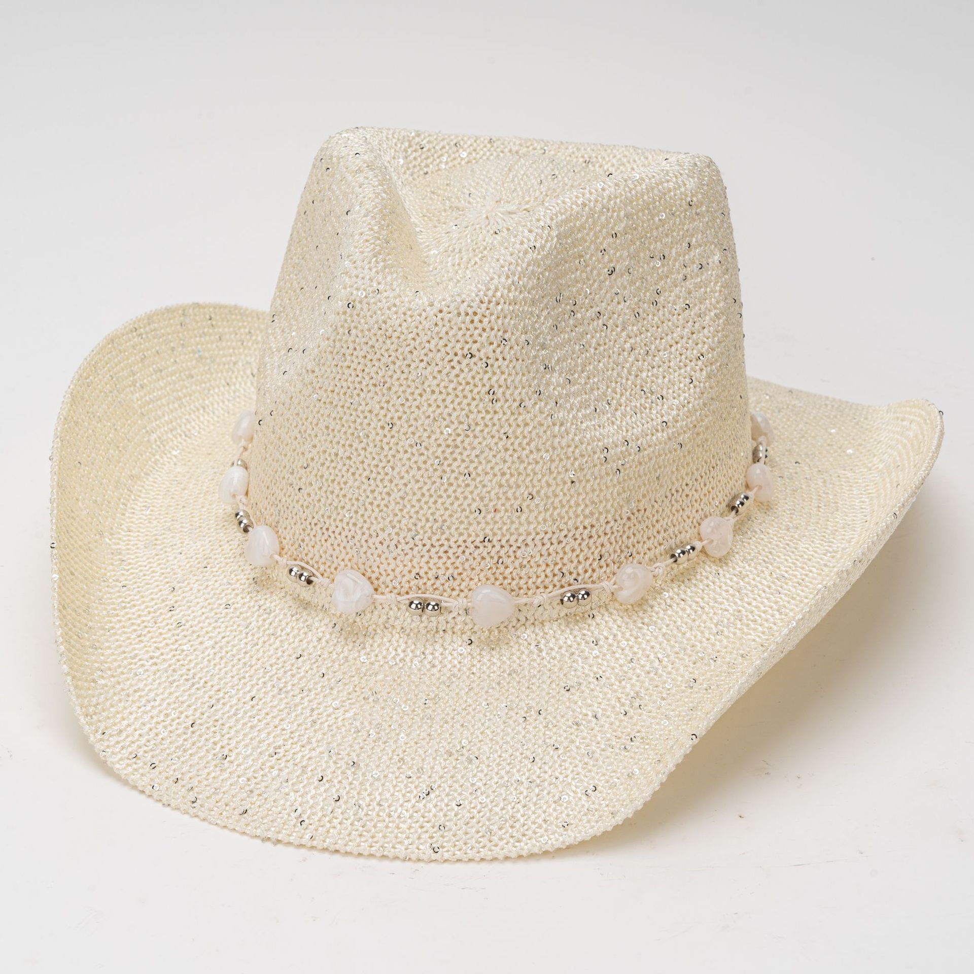 Cappello da cowboy per uomo e donna con paillettes e tesa larga_voghion.com