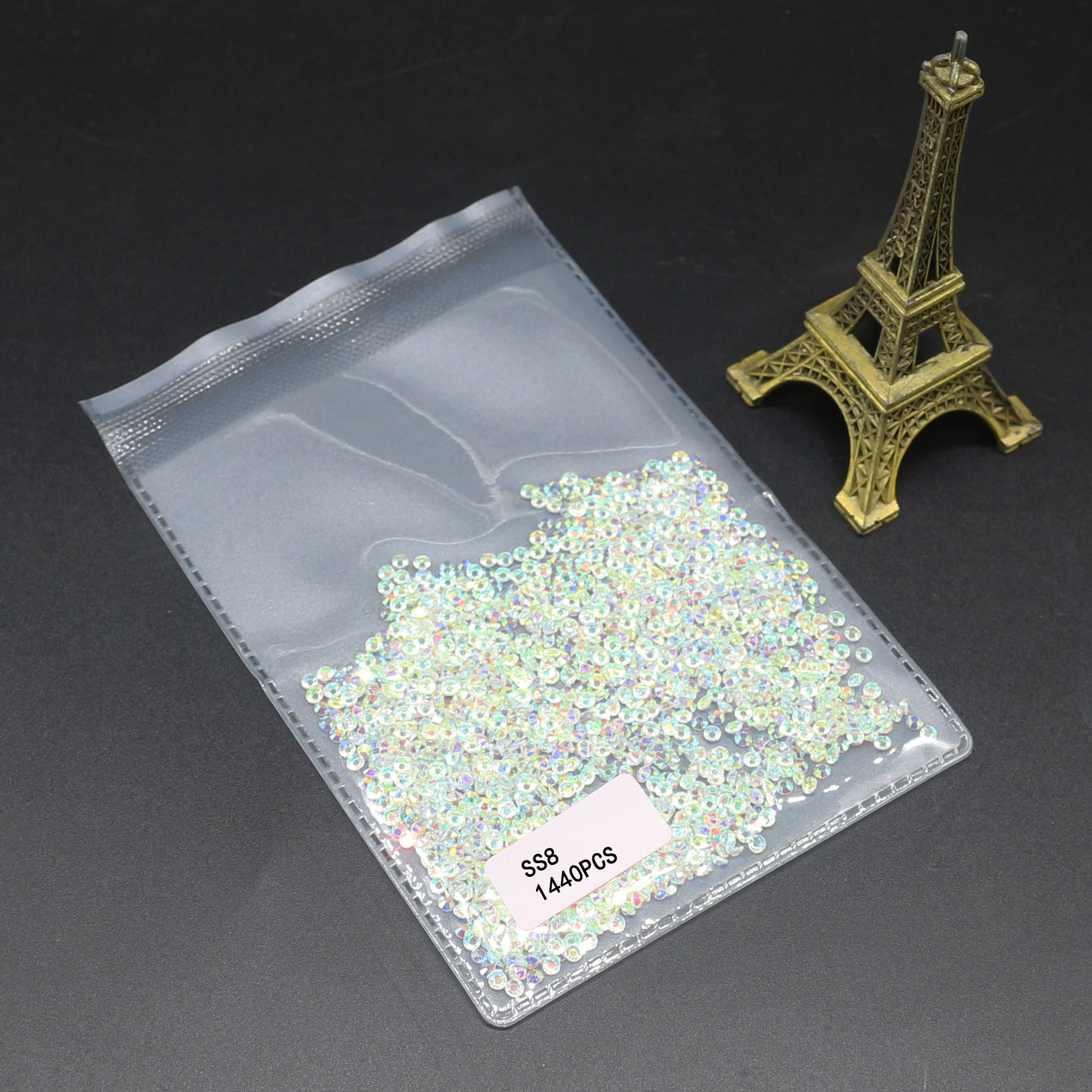 Diamantes de imitación grandes en forma de abanico SS4AB, diamantes sueltos transparentes, diamantes de fondo plano, circonitas iridiscentes, diamantes de imitación de cristal brillante para decoración de uñas