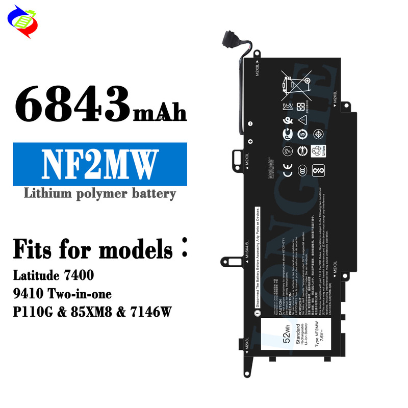 Suitable for Dell Nf2Mw Laptop Battery Latitude7400 9410 Two-In-One P110G 85Xm8